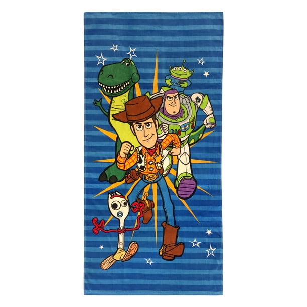 Disney Toy Story 4 Backpack Beach Towel  Blue Woody Buzz 28in x 58in New